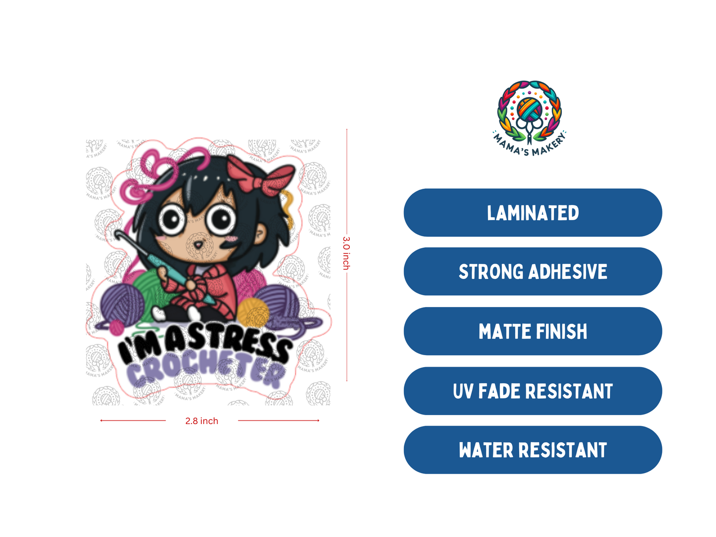 Stress Crocheter - Vinyl Sticker