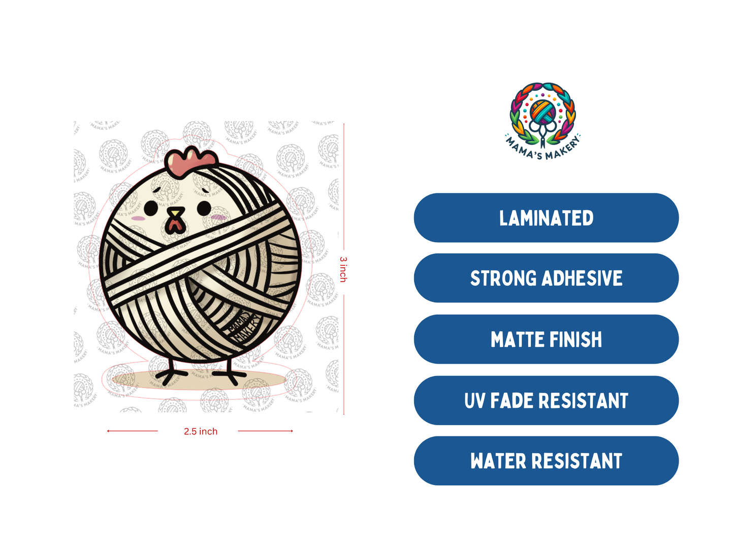 Yarn Chicken - Vinyl Sticker