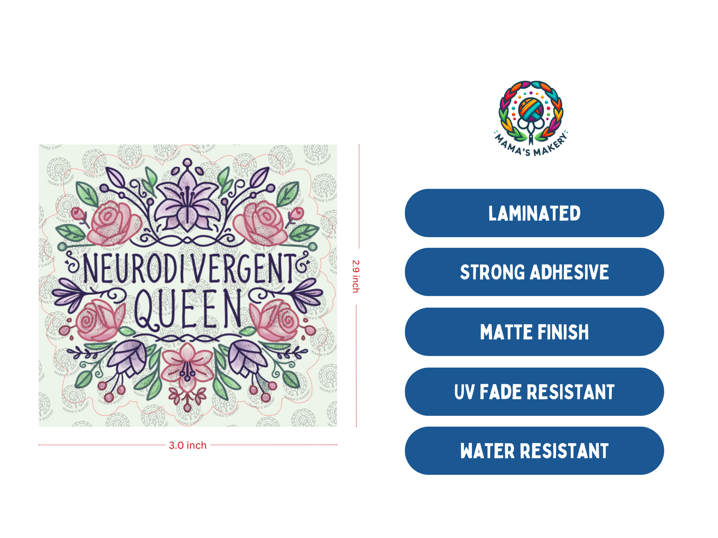 Neurodivergent Queen - Vinyl Sticker