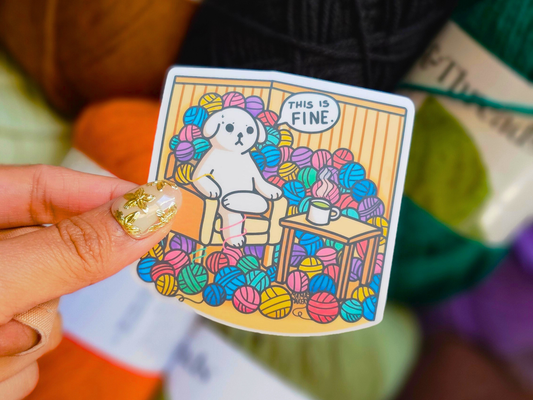 This is Fine (Drowning in Yarn) - Vinyl Sticker