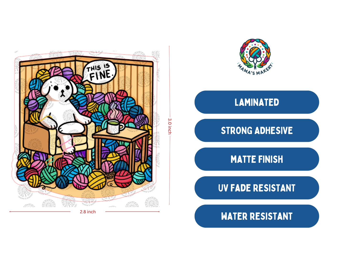 This is Fine (Drowning in Yarn) - Vinyl Sticker