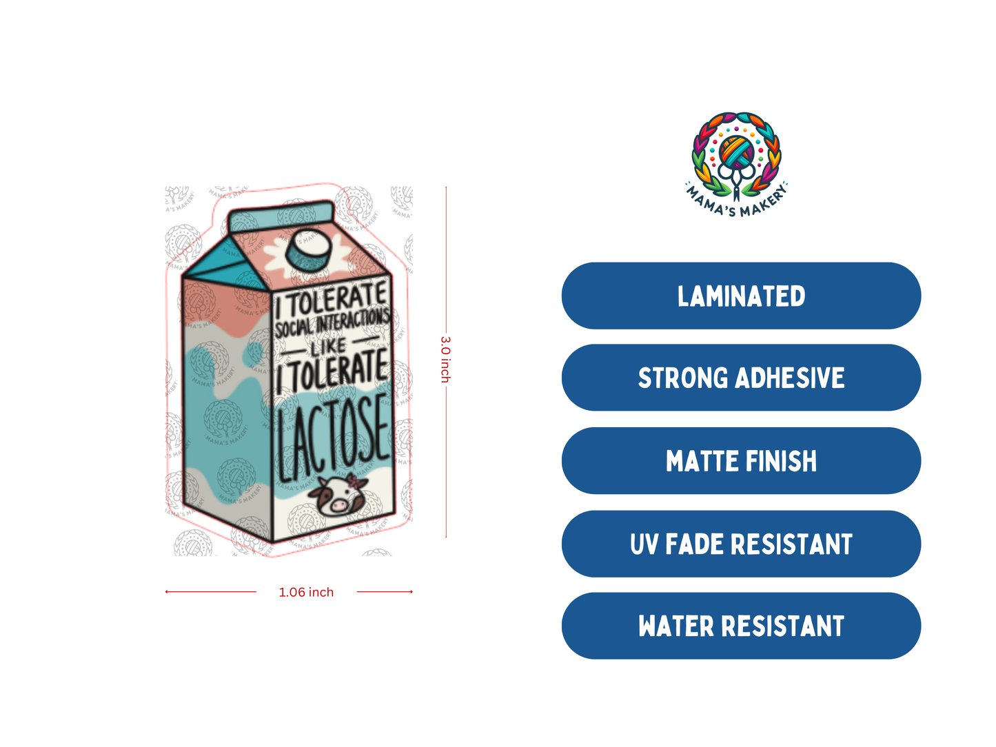 Lactose and People Intolerant - Vinyl Sticker