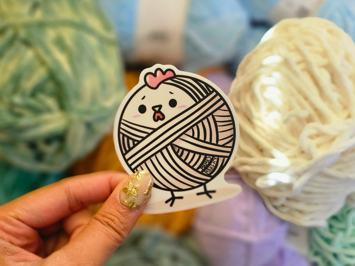 Yarn Chicken - Vinyl Sticker