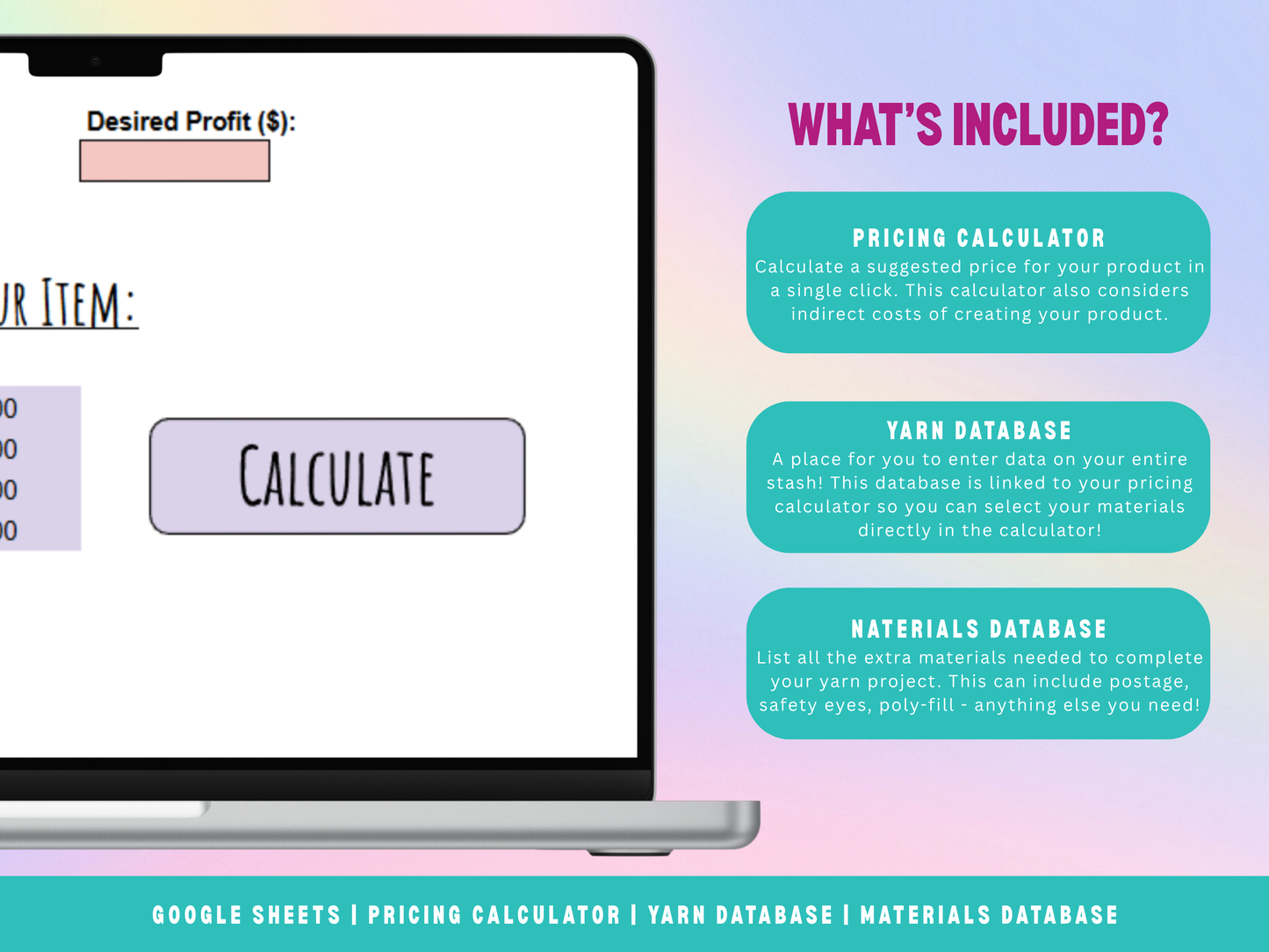 Pricing Calculator - With Editable Database!
