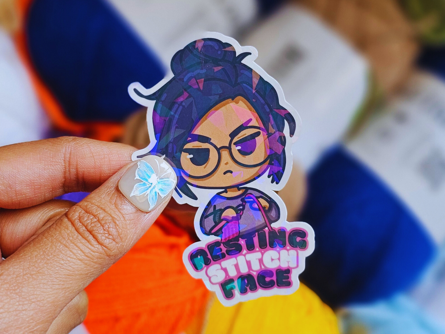 Resting Stitch Face - Vinyl Sticker