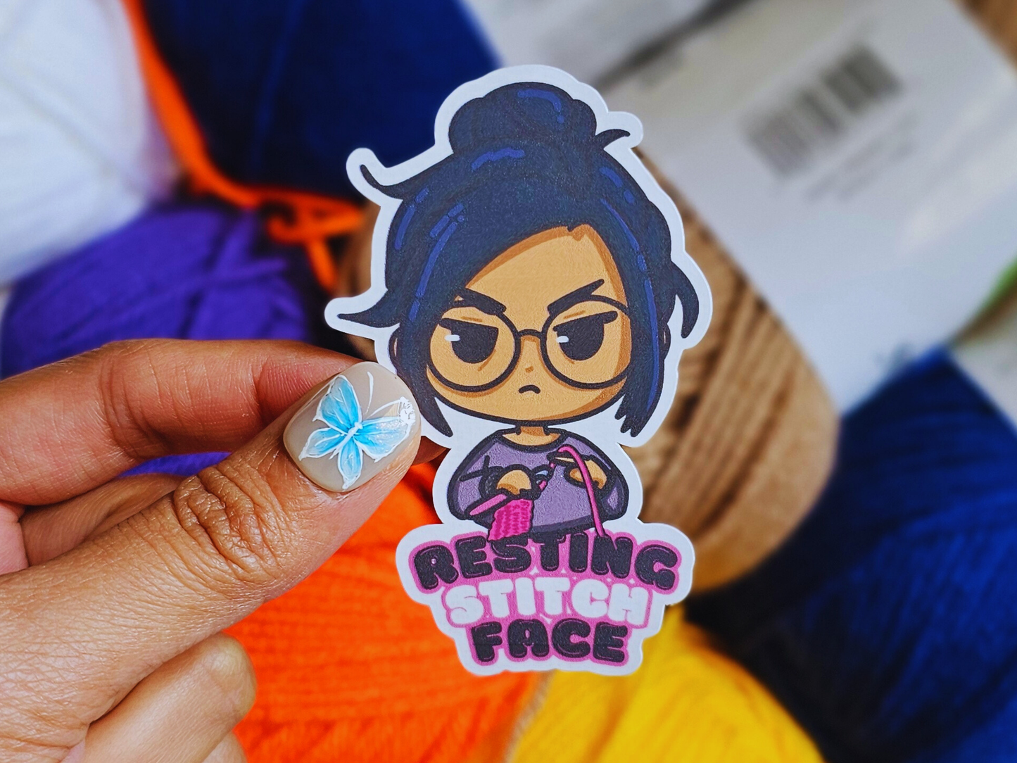 Resting Stitch Face - Vinyl Sticker