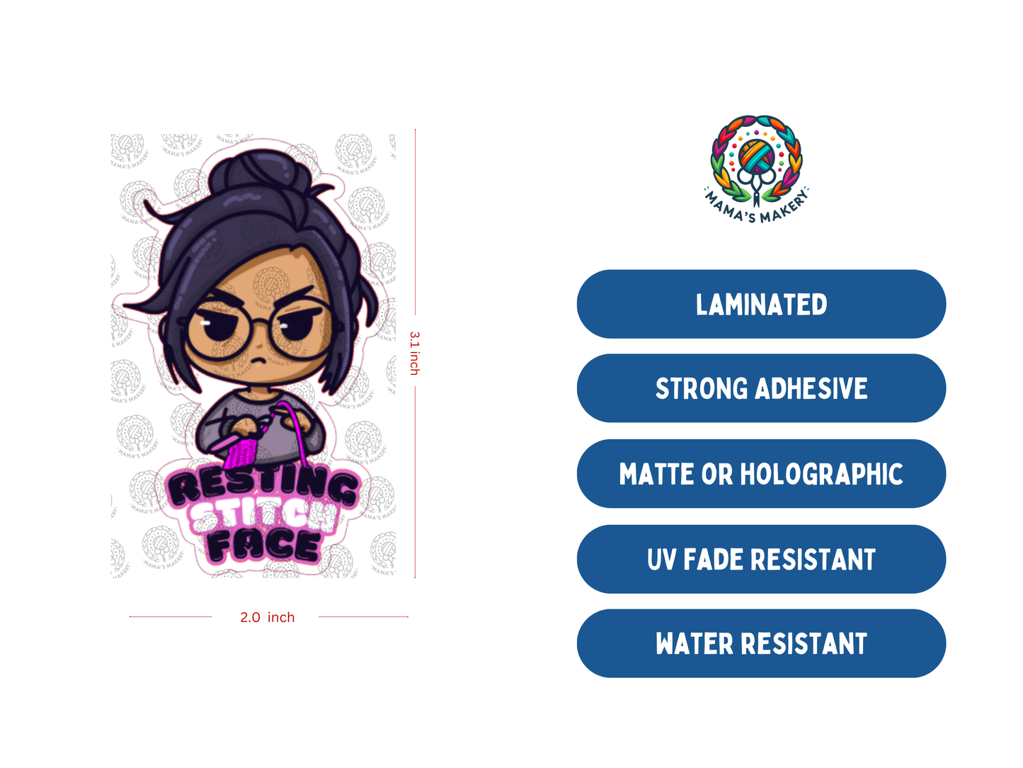 Resting Stitch Face - Vinyl Sticker